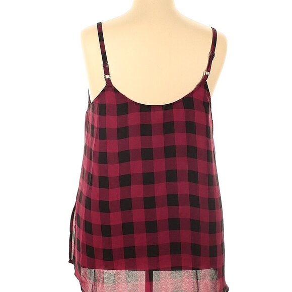 Torrid Black Red Buffalo Check Sleevless Blouse Camisole 2X - Picture 2 of 2